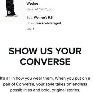 Converse Platform Wedge Sneakers - Black, White, Egret